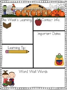 a halloween themed lesson for kids to learn the word october with pumpkins and other items