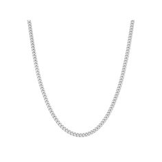 Featuring a sleek curb chain and adjustable design, this sterling silver necklace adds sophisticated appeal to any ensemble. Click on this JEWELRY & WATCHES GUIDE to learn about fit, styles, materials and more!CHAIN DETAILS Type: curb Length: 15 in. adjusts to 22 Width: 1.75 mm Weight: 3.55 grams Clasp: lobster-claw Metal: rhodium-plated sterling silver Size: 22". Color: Grey. Gender: female. Age Group: adult. Stainless Steel Curb Chain Jewelry For Formal Occasions, Formal Stainless Steel Curb Chain Jewelry, White Gold Curb Chain Necklace, Formal Stainless Steel Necklace With Curb Chain, Formal Stainless Steel Curb Chain Necklace, Sterling Silver Cuban Link Necklace With Adjustable Chain, Elegant Silver Cuban Link Necklace With Adjustable Chain, White Gold Metal Necklace With Curb Chain, Formal Silver Necklace With Curb Chain