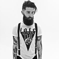 @chrisjohnmillington's photo: "Another behind the scenes snap from today's shoot with @Troojo Clothing " Chris Millington, Long Hair And Beard, Man With Tattoos, John Millington, Chris John, Old School Style