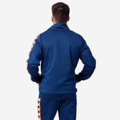 A jacket that you'll be jacked up to wear. Bundle up for your jog around the block with this Chicago Bears Stripe Logo Track Jacket. Features All-over team-colored design so you can rep the team in style Embroidered team logo display on left chest, in case there were any doubts where your allegiances lie Stripe accents on sleeves with repeat team logo displays for a little extra team spirit Zip-up structure so you can zip up and party down Long sleeves so you can stay warm, even on the chillier Logo Display, Chicago Bears, Track Jacket, The Block, Track Jackets, Team Spirit, Team Logo, Stay Warm, Jogging