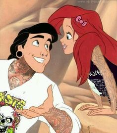 the little mermaid and prince from disney's animated movie, if disney characters were rebellious teens