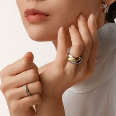 Trinity ring, extra-large model Trinity Earrings, Cartier Trinity Ring, Cartier Panther, Trinity Ring, The Trinity, Forever Jewelry, Rose Gold Diamonds, Gold Yellow, 18k Rose Gold