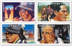 four postage stamps depicting the life and times of john ford