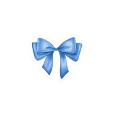 a watercolor drawing of a blue bow