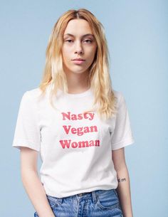 Nasty Vegan Woman T-shirt Cool Feminism Resistance Women's | Etsy Vintage Tees Women, Smiley Shirt, Avocado On Toast, Mercy For Animals, Go Vegan, Woman Shirt, Cute Lazy Outfits, On Toast, Women's Rights