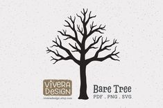 a bare tree with no leaves on it and the words vegan design above it