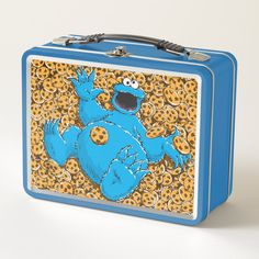 Vintage Cookie Monster and Cookies Metal Lunch Box Color: Light Blue. Gender: unisex. Age Group: adult. Retro Lunch Boxes, Vintage Lunch Boxes, Vintage Lunch, Metal Lunch Box, Gifts Vintage, Vintage Cookies, Retro Ideas, Retro Gifts, Presents For Kids