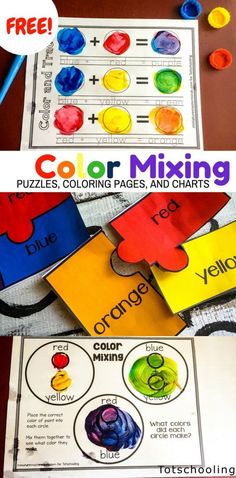 the color mixing activity is great for kids to practice their colors and numbers with this free print