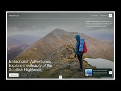 a man with a backpack on top of a mountain