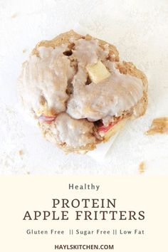 Protein Apple Fritters for a healthy, but tasty alternative your bakery favorite. Complete with fresh apples and sugar-free glaze, protein powder apple fritters are low fat too! Apple Recipes Healthy, Apple Fritter, Protein Desserts, Healthy Sugar, Macro Meals, Apple Fritters, Yogurt Recipes, Healthy Protein, Fresh Apples