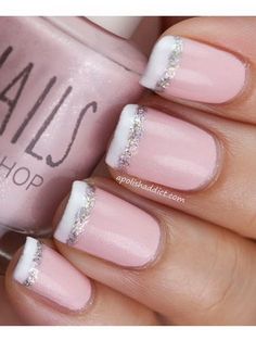 Best Spring Nail Manicure Trends Ideas For 2013 Glitter French Tips, Colorful Nail, Nail Designs Glitter, Manicure Y Pedicure, French Tip Nails, Art Tutorial