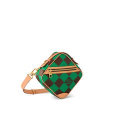 LOUIS VUITTON® - Chess Messenger - Green Louis Vuitton Sac, Louis Vuitton Official Website, Luxury Belts, Louis Vuitton Official, Pharrell Williams, Mens Spring, Green Man, Leather Trim, Natural Leather