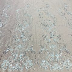 Embroidered & Beaded Net Mesh Fabric with Beads. Lace USA Beading Netting, Beaded Lace Fabric, Bridal Lace Fabric, Couture Looks, Embroidered Lace Fabric, Dresses Quinceanera, Quinceanera Dress, Bridal Gold Jewellery Designs, Lace Bridal