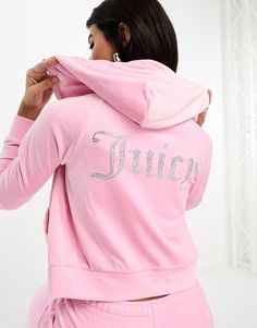 Juicy Hoodie, Zip Through Hoodie, Drop Top, Pink Jacket, Co Ord Set, Set Outfit, Co Ord, Body Fit