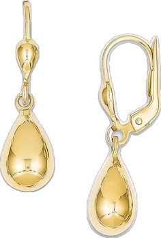 Elegant Pierced Teardrop Earrings, Elegant Pierced Teardrop Pendant, Elegant Yellow Gold Drop With Polished Finish, Elegant Yellow Gold Teardrop Earrings, Elegant Yellow Gold Diamond Teardrop Earrings, Formal Teardrop Shaped Pierced Earrings, Elegant Pear-shaped Drop With Polished Finish, Formal Teardrop Pierced Drop Earrings, 14k Gold Teardrop Earrings