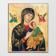 an icon of the virgin mary and child jesus