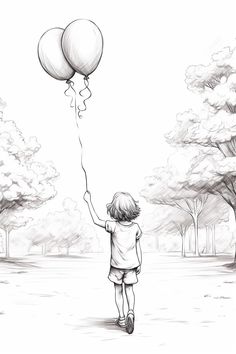 In this enchanting sketch, a child walks through a serene park, clutching two balloons as if they hold the secrets of the universe. Each step symbolizes a moment of joy, freedom, and childhood innocence. As the trees sway gently in the breeze, the balloons dance above, capturing fleeting dreams and wishes. This drawing inspires viewers to relish the simple joys of life, reminding us that sometimes it's the little things that bring the greatest happiness. #BalloonDrawing #ChildhoodJoy #ArtSketch #NatureLovers #Inspiration #Imagination