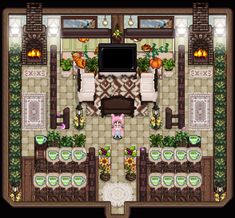 an overhead view of a living room and kitchen area in the legend of zelda