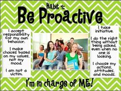 a green and white photo frame with the words be proactive