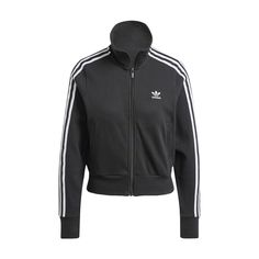 Taking your style back to a simpler time is never the wrong move. And the adidas Firebird Knitted Pinstipe Women's Track Jacket is the perfect example. Besides its classic look brought into the 21st century, this jacket also touts comfort and is easy to match with sweats, jeans, or even a pair of chinos.Regular, relaxed fit. Zip-up. Features adidas three-stripe design. Ribbed hem and cuffs. Has two zippered, front pockets. Fabric: 100% Polyester. Made from 100% recycled materials. Adidas Firebird, Adidas Three Stripes, Adidas Tee, Black And White Sneakers, Nike Tees, Firebird, Short Jacket, Work Shirts, Track Jacket