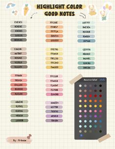 an info sheet with different colors and numbers for each type of item in the image