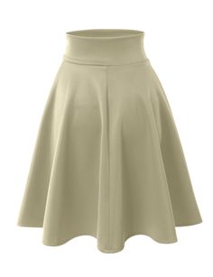 This basic versatile elastic waist flared skater skirt is a must have! This skirt offers comfort and style at the same time. Look chic in this skirt by pairing it with a bodysuit. Layer it over leggings on winter days or with a simple tee for warmer days. Feature - 90% Polyester / 10% Spandex - Durable, soft fabric offers all-day comfort / Flared at the bottom - Double stitching on bottom hem - Hand or machine wash in cold water - Made in U.S.A - Please look at the measurements below for guidanc Stretch A-line Bottoms In Solid Color, High Waist Non-stretch Solid Color Skirt, Fitted A-line Elastane Skirt, Stretch A-line Skirt For Fall, High Waist Solid Mini Skirt For Fall, Stretch A-line Gathered Skirt Bottoms, Flowy Solid Color Mini Skirt, Fitted A-line Mini Skirt, Non-stretch High Waist Mini Skirt