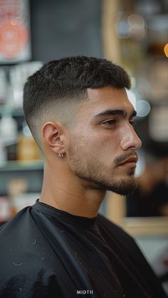 Short Man Haircut Fade, Side Fade Short Haircut Men, Haircut For Men Short Fade, Mid Fade With Beard, Men Haircut Mid Fade, Regular Haircut Men, Short Hairstyles Men Fade Haircut Styles, Med Fade Haircut Men, Short Haircut Men Black