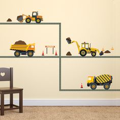 the construction wall decals are perfect for any child's room or playroom