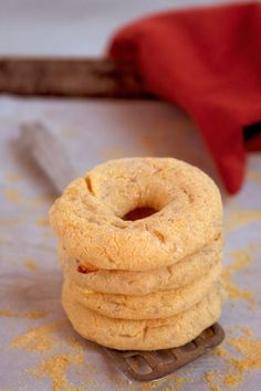 a stack of cookies sitting on top of a table