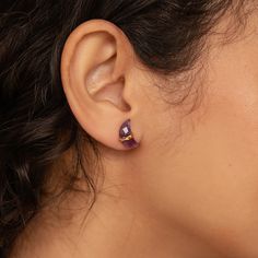 Meet our Amethyst Moon & Star Stud Earrings – a celestial blend of enchantment and elegance. These stud earrings feature amethyst quartz glass stones set in charming moon and star shapes, creating a whimsical and versatile accessory for both casual and special occasions! Material: High Quality Solid 925 Sterling Silver Finish: Sterling Silver ∙ 18K Gold Featuring Amethyst Quartz Glass Stone ~13mm Moon Stud and ~10.5mm Star Stud Sold as a Pair Part of our Gemstone Collection Model showcases a sim Modern Purple Gemstone Earrings, Elegant Purple Crescent Jewelry, Ring Layering, Duo Band, Initial Tag Necklace, Dainty Initial Necklace, Star Stud Earrings, Moon Studs, Gemstone Stud Earrings