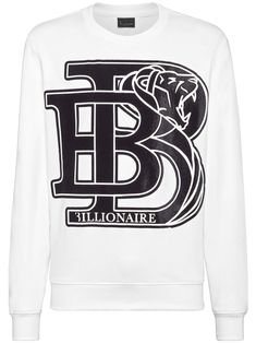 white cotton jersey texture logo print to the front crew neck long sleeves straight hem Luxury Crew Neck Sweatshirt With Letter Print, Luxury Crew Neck Sweatshirt For Streetwear, Luxury Long Sleeve Hoodie With Logo Print, Luxury Winter Sweatshirt With Letter Print, Luxury Crew Neck Sweatshirt With Logo Detail, Luxury Crew Neck Sweatshirt With Logo, Luxury Logo Detailed Crew Neck Sweatshirt, Luxury White Cotton Sweatshirt, Luxury Cotton Sweatshirt For Fall