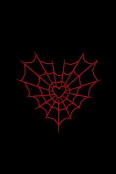 a red spider web on a black background