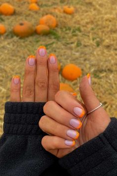 Short Fall Nails, Orange Nail Designs, Simple Fall Nails, Fall Gel Nails, Cute Simple Nails, Cute Nails For Fall, Summery Nails, Nail Design Inspiration, Fall Acrylic Nails