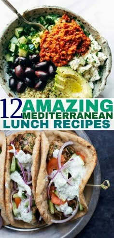 the cover of 12 amazing mediterranean lunches