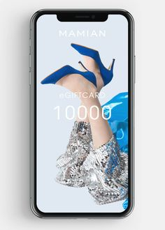 a cell phone with the text, $ 100 00 on it and an image of woman's feet in high heels