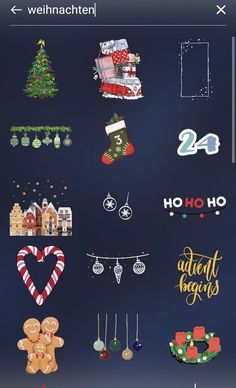 the christmas stickers are all over the phone's screen and it looks like they have