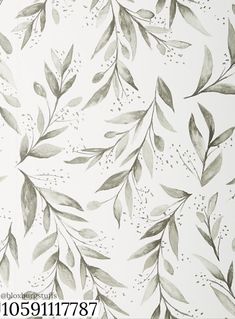 watercolor painting of leaves and dots on white paper with black ink drawing style background