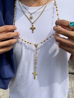 Golden Cross, Streetwear Jewelry, Cross Jewelry Necklace, Life Hacks Computer, Hacking Computer, Cross Jewelry, Luxury Watches For Men, Jewelry Necklace