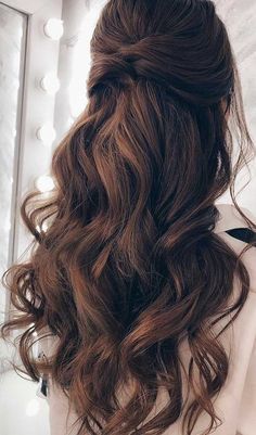 Partial Updo, Long Hair Wedding Styles, בר מצווה, Wedding Hair Inspiration, Wedding Hair Down, Long Wavy Hair, Half Up Half Down Hair, Wedding Hairstyles For Long Hair, Half Up Hair