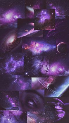 an image of space with many different images