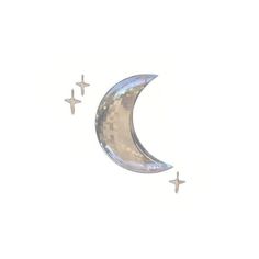 an image of a crescent moon with stars in the sky