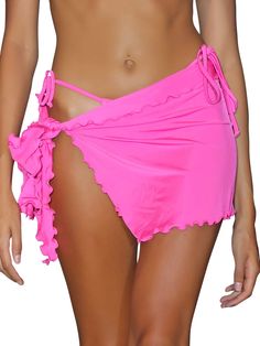 PRICES MAY VARY. The wavy detail with elastic design makes an eye-catching statement, look more flattering and cute. This Beach Sarong is long enough, which is easy to tie and still has extra room to left . You can tie it on your hips, breast or put it on your shoulders according to your preferences. This bikini cover ups skirt can be used as a pareo, bikini wraps ,swimsuit cover up ,etc. Which is also suitable for beaches, swimming pools, cruise ships, travel vacations, parties, etc. Skin-frien Casual Swimwear With Side Ties For Spring, Spring Swimwear With Drawstring Tie, Chic Adjustable Swimwear For Spring, Casual Tied Swimwear For Spring, Casual Swimwear With Drawstring Tie For Spring, Trendy Ruched Swimwear For Spring, Summer Pink Sarong For Poolside, Pink Sarong For Vacation, Pink Beachy Sarong For The Beach