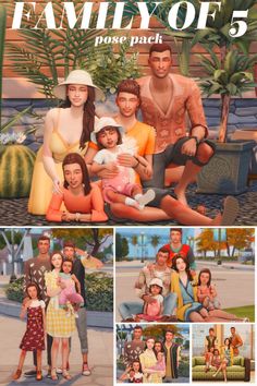 the family of 5 pose pack is shown