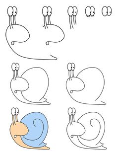 how to draw a cartoon snail step by step drawing instructions for kids and beginners