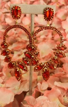 Beautiful statement earrings perfect for any elegant occasion. Luxurious Earrings, Luxury Earrings, Statement Earrings, Women's Accessories, Red