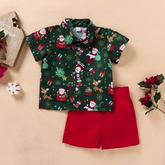 Pattern: cartoon print Color: green, chocolate Height: 90CM, 100cm, 110cm, 120cm Sleeves: short sleeves Thickness: normal Fabric: Cotton Gender: boy Launch: Autumn 2021 Season: Summer Casual Green Holiday Sets, Casual Green Christmas Sets, Green Cotton Christmas Sets, Green Cotton Sets For Holiday, Casual Short Sleeve Sets For Holiday, Green Christmas Holiday Sets, Festive Green Short Sleeve Set, Toddler Christmas Outfit, Christmas Suit