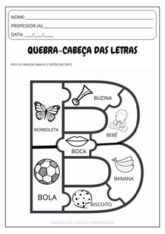 the letter b worksheet for children with pictures and words to color on it