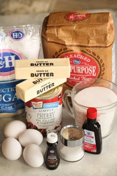 ingredients to make an egg muffin sitting on a counter