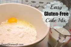 an easy gluten - free cake mix in a bowl