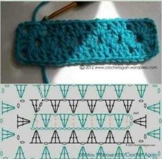 the crochet pattern is being worked on